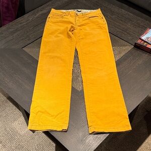 Prana Floral Lined Yellow Pants